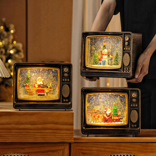 Televisor Navideño con Luces Brillantes y Diseño Festivo